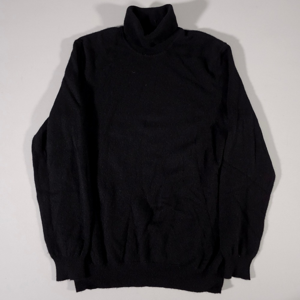 Club Room Turtleneck Sweater Mens Medium Black 100% Cashmere Luxury Knit